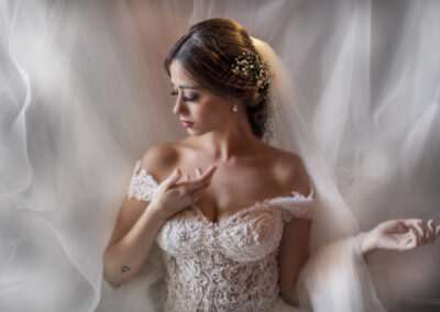 Sposa durante un servizio fotografico