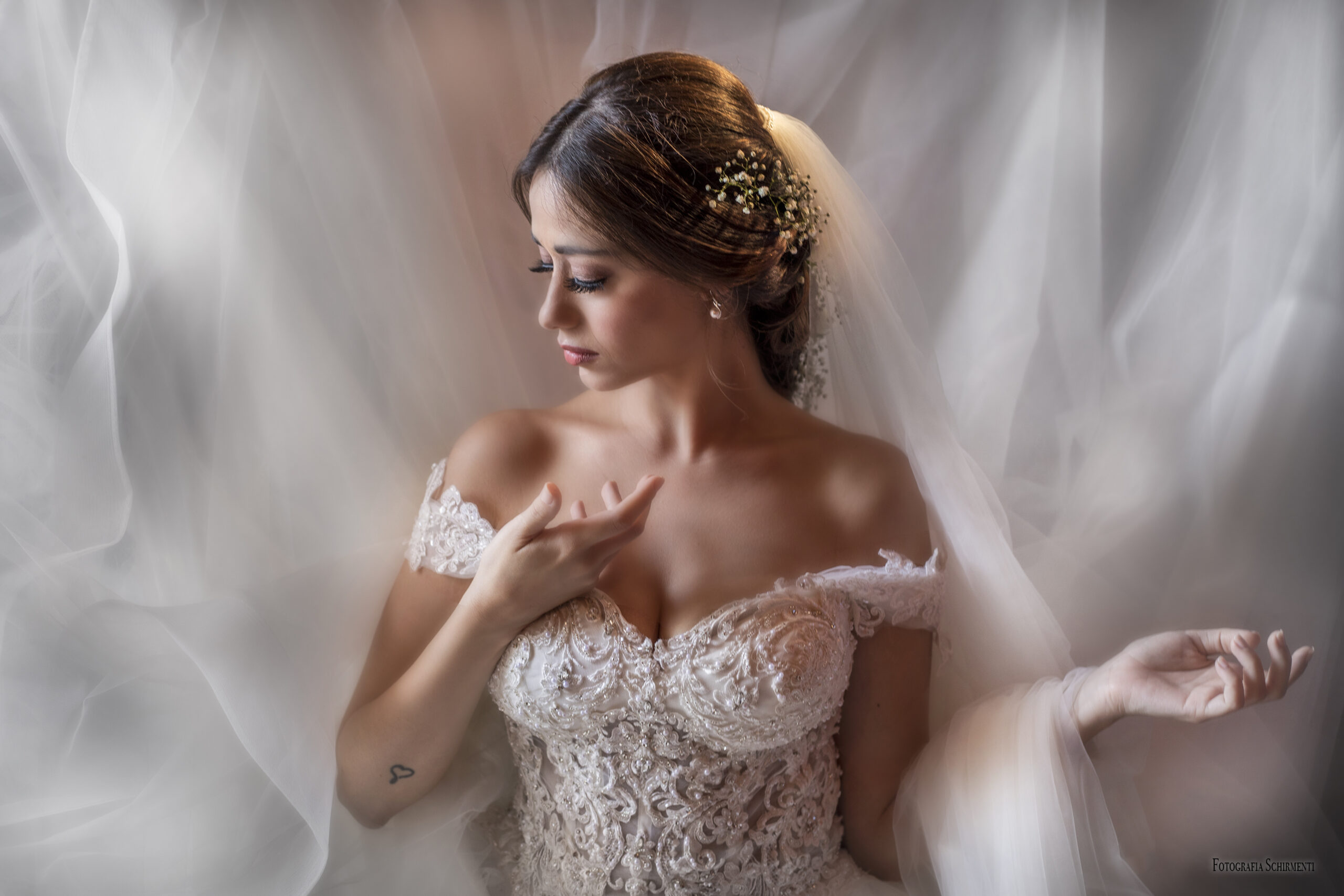 Sposa durante un servizio fotografico