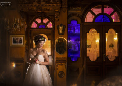 Modella wedding shooting Napoli Ivan Schirmenti sala ricevimento